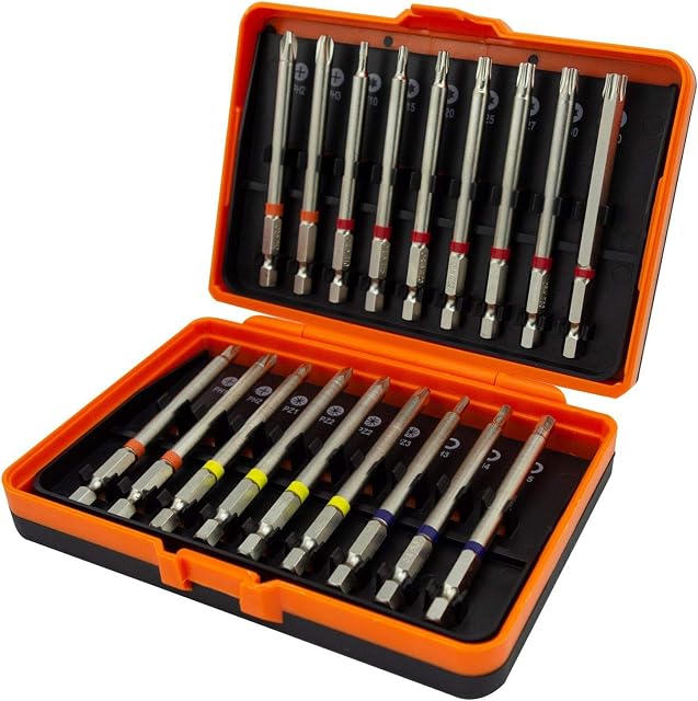 NORTOOLS 18 PCS 90mm CRV Long Screwdriver Bit Set with Hex Shank