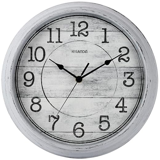 HYLANDA 12 Inch Silent Vintage Kitchen Clock product image