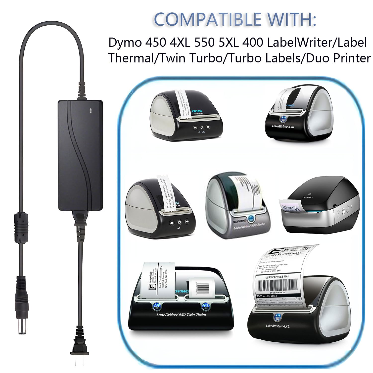 Etichette Compatibili Dymo 5 Rotoli: 57x32mm, 1000 Etichette Per Rotolo, Nero Su Bianco - Foto 13