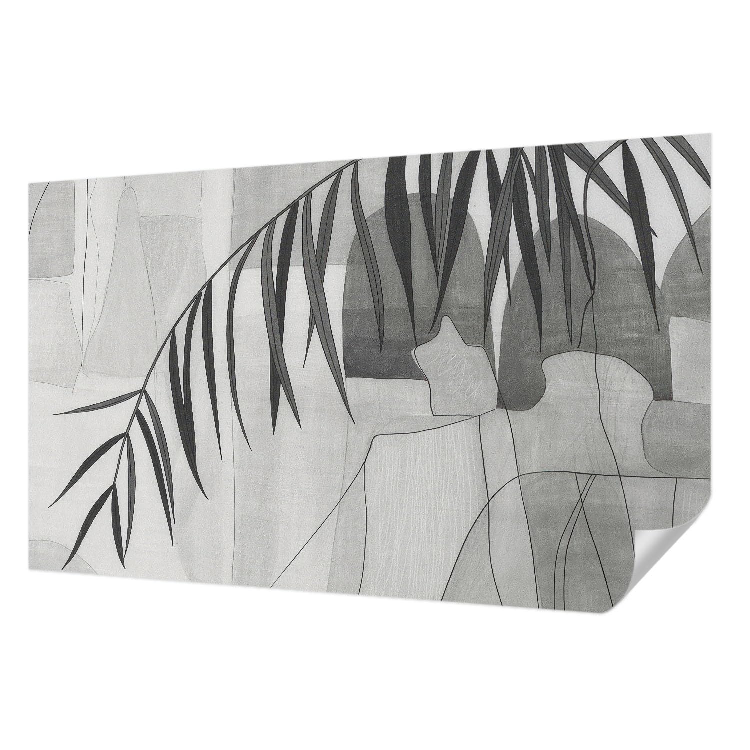 Papier peint autocollant résistant aux taches motif palmier abstrait