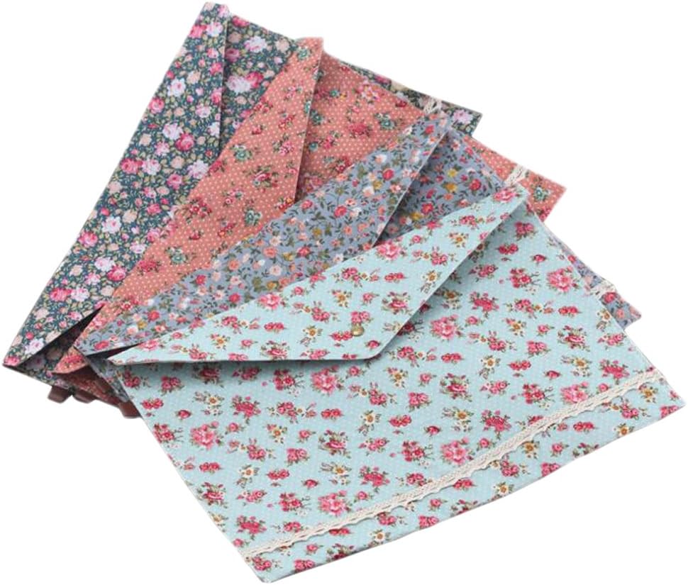 Amazon.com: 4 Pcs Floral Cloth A4 Size Paper File Folder Bags Document ...