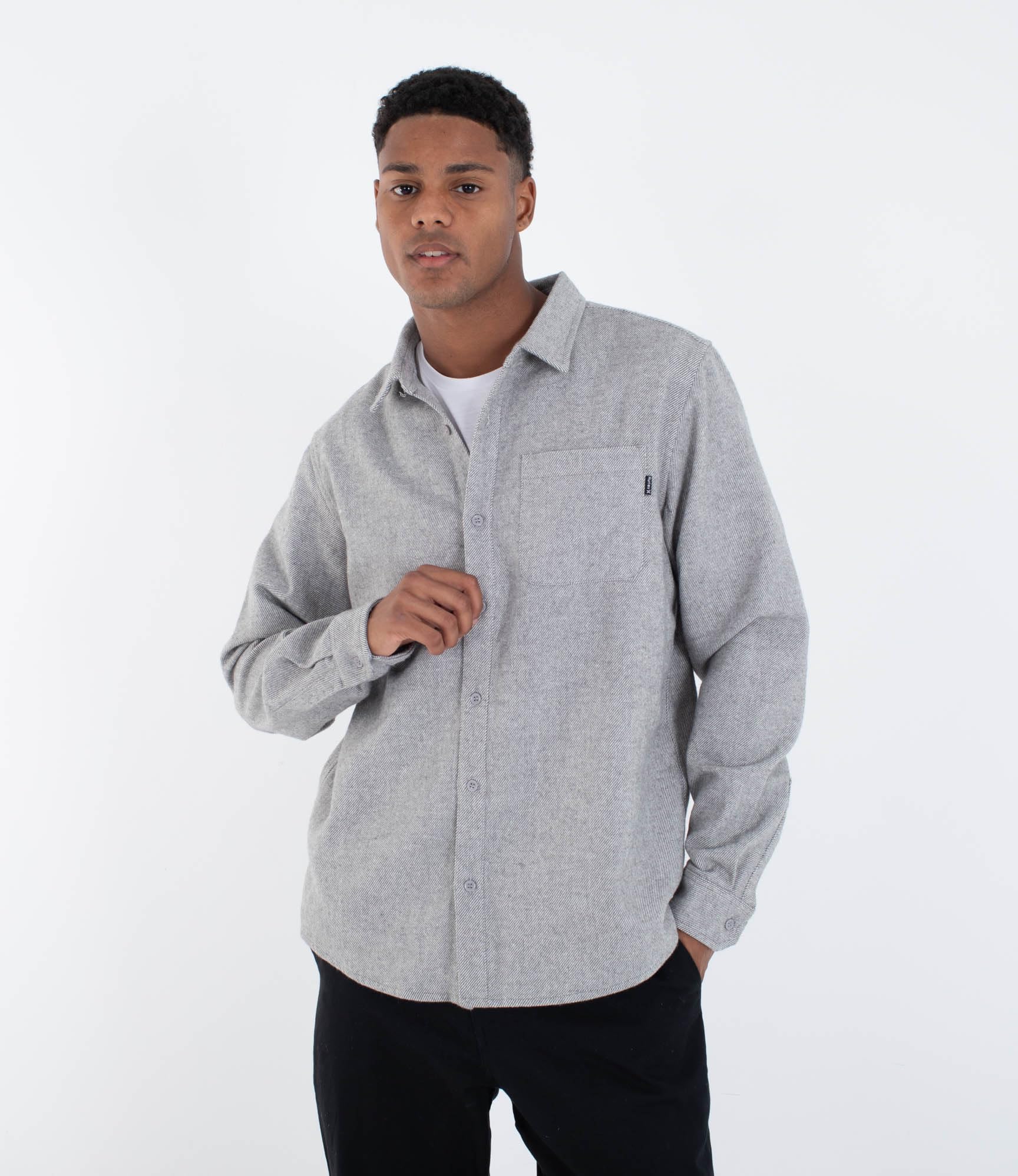 Hurley Mens Long Sleeve - Axe Flannel Shirt, Bone Colour, S EU