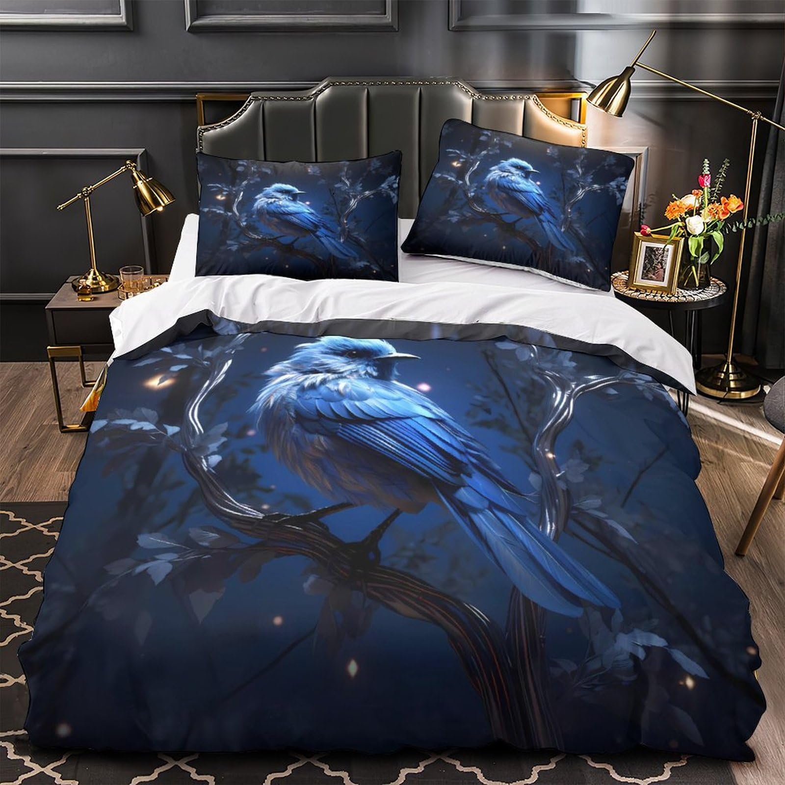 Panthère Noire Housse de Couette Super King 260x220cm en Microfibres