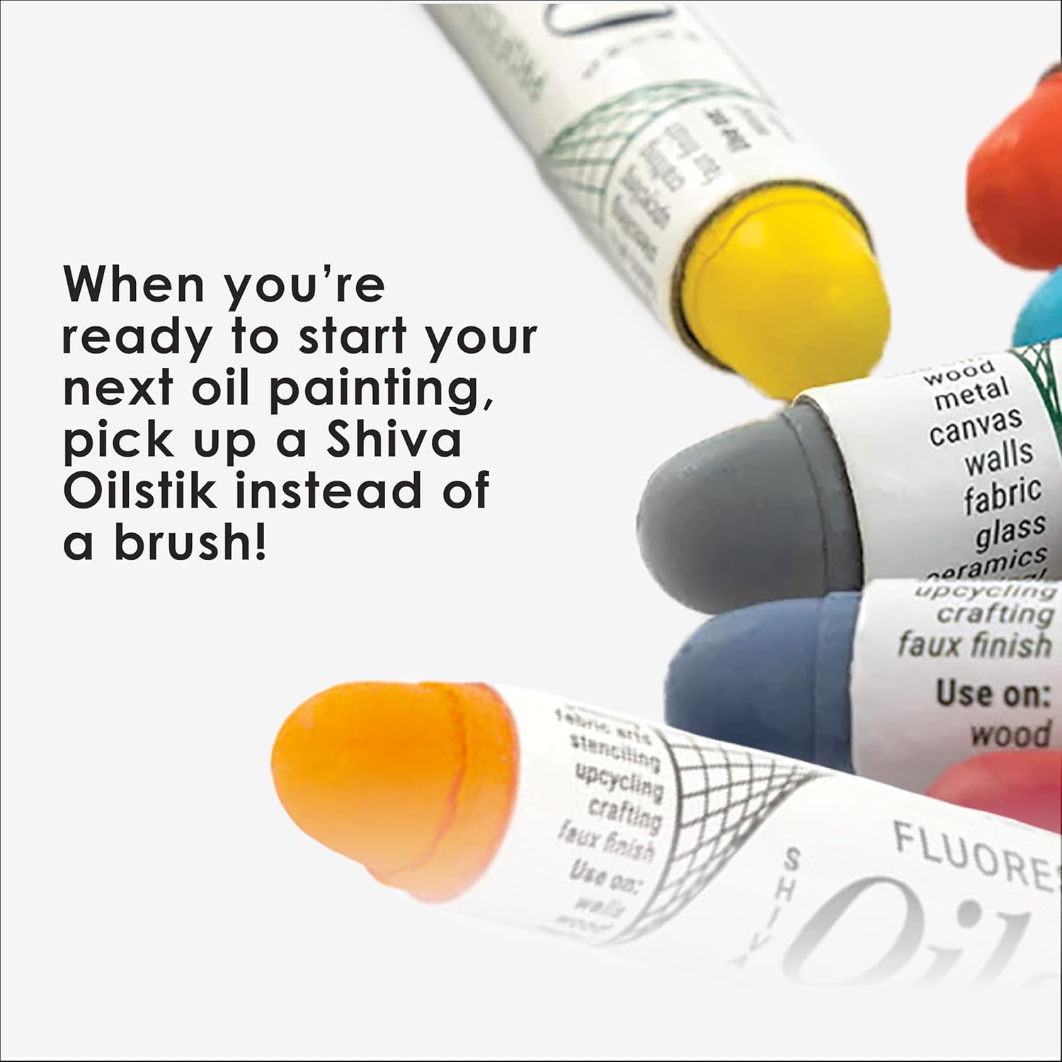 Jack Richeson & Co Shiva Series Artist Grade Oilstiks – Christmas Color Set, 8 Color Palette – Professional Oil Paint Sticks for Canvas, Fabric, Wood & Mixed Media