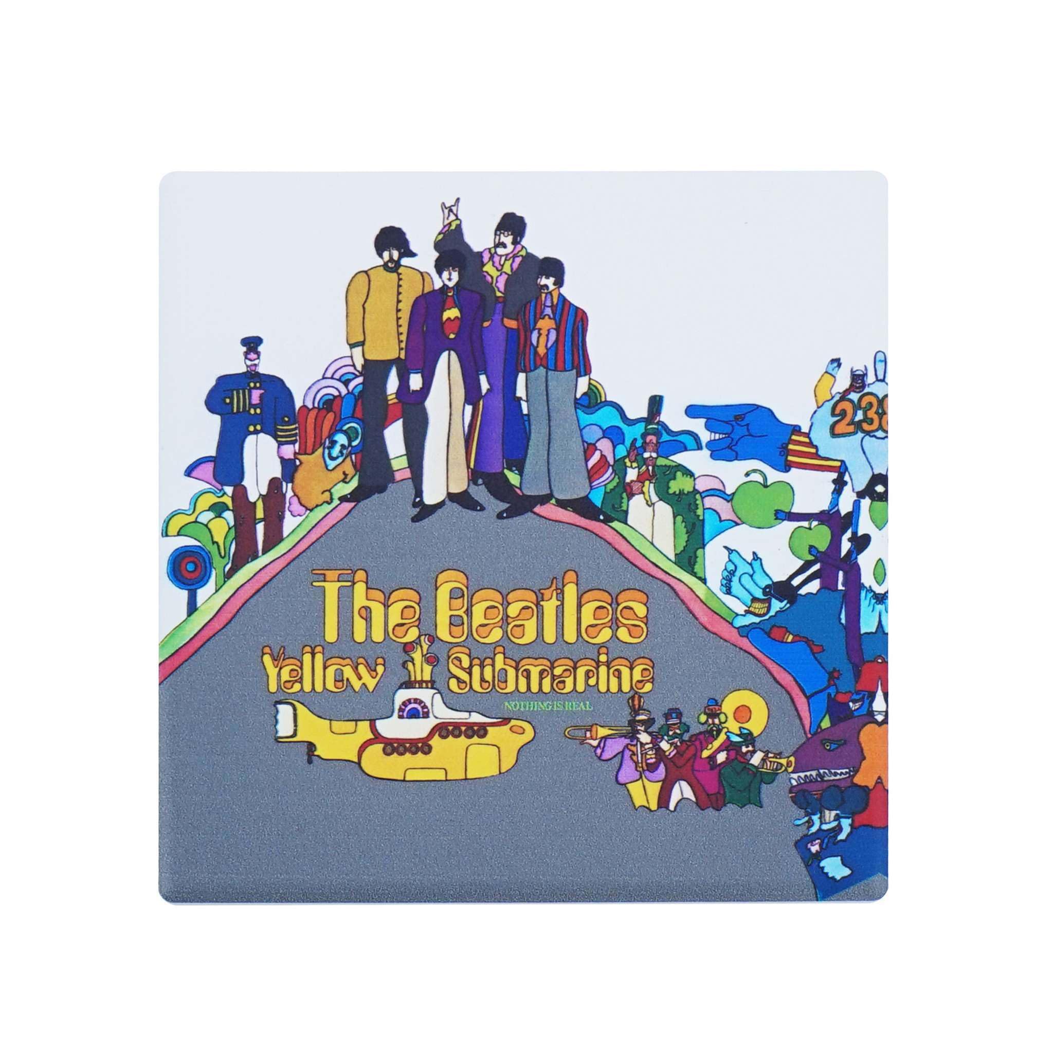 Half Moon Bay Multicolor | The Beatles | Yellow Submarine Album Cover | Square Ceramic Drinks Coaster | Official Merchandise | Record Desk, Home Pub & Workshop Mat | Father’s Day 2026 Gift For Dad