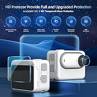 Vista 3 de Funda protectora de silicona, protector de pantalla y lente para Insta360 GO 3 (negro)