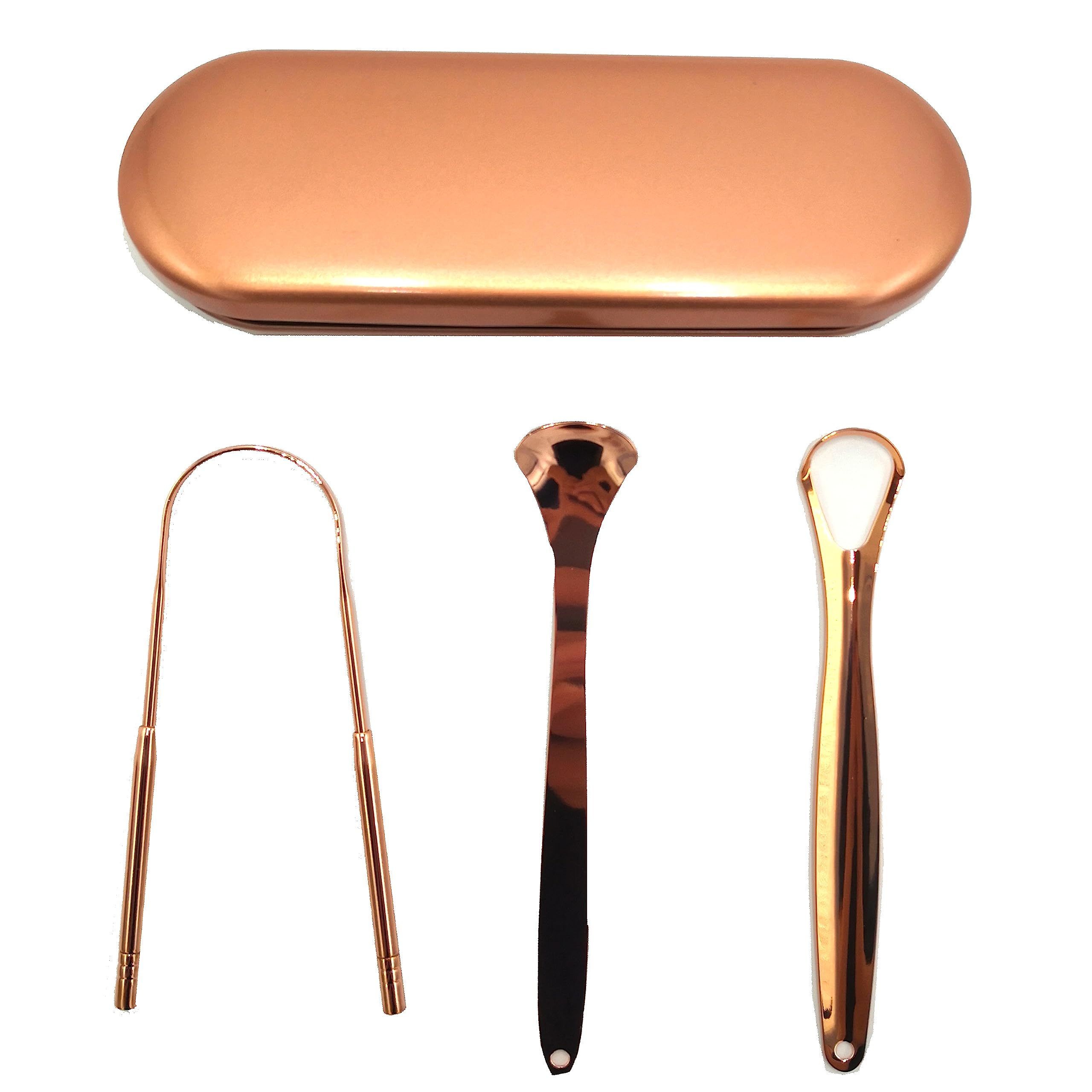 BMARLF Nice Tongue Scrubber,Tongue Scraper with Case, Tongue Scraper for Adults - Includes Multiple Tongue Scrapers for Cleanliness (Gold)