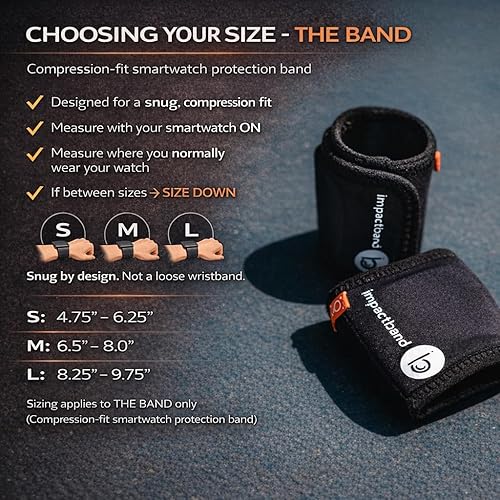 Miniatura 4 de Impact Band Correa de protección para reloj inteligente con D3O – a prueba de golpes y resistente a los impactos y protector de pantalla/funda