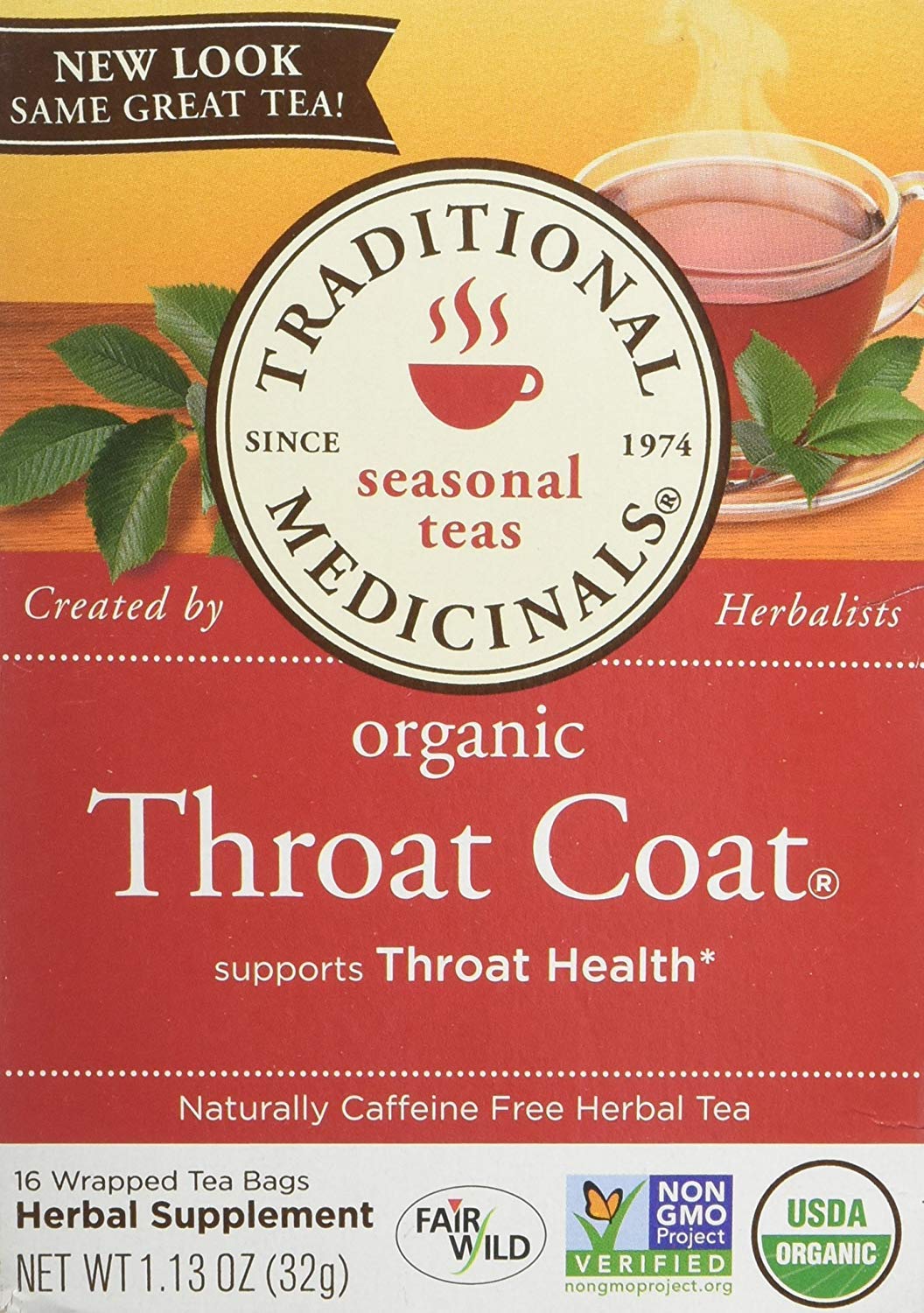 Organic Throat Coat Tea Bags, 16 Count
