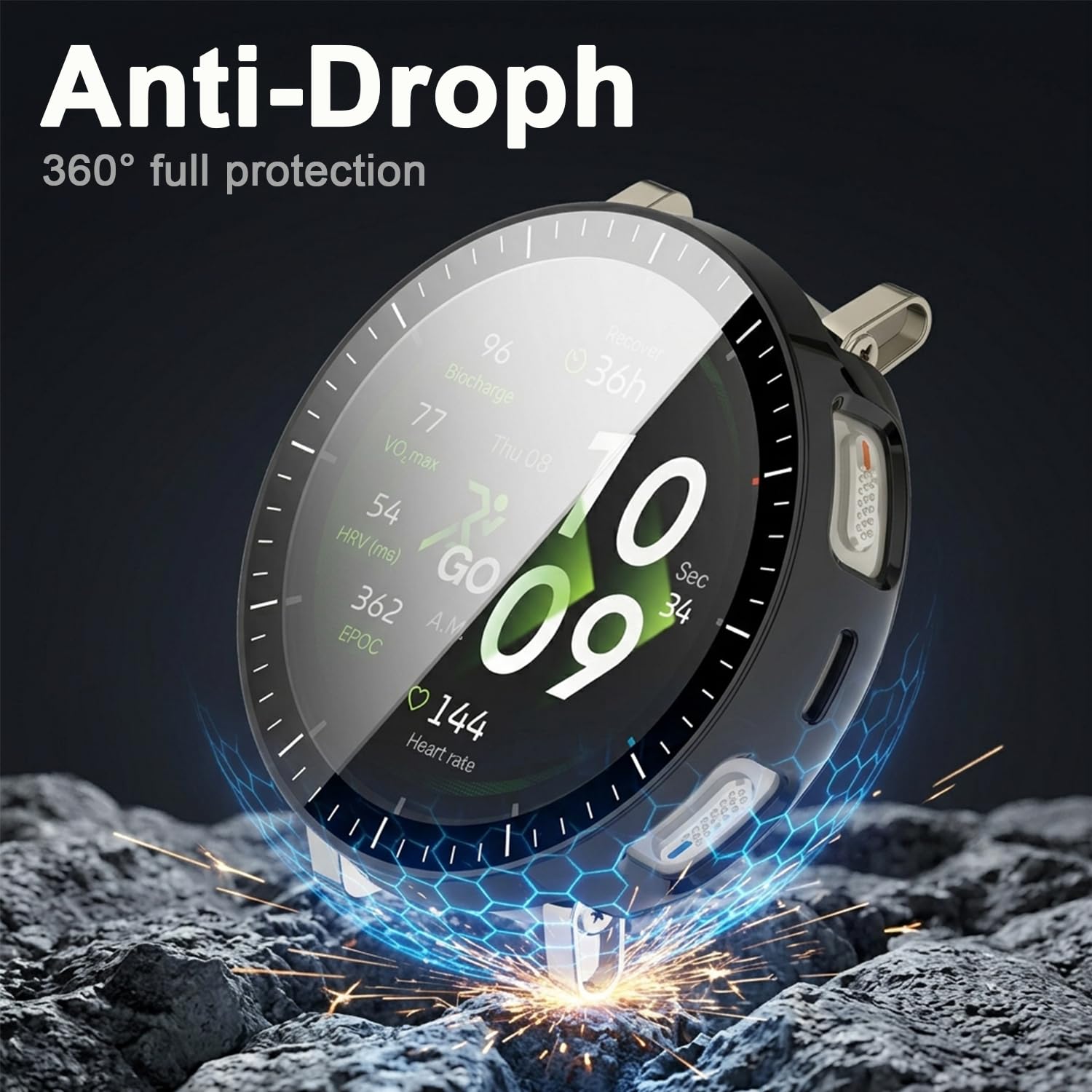 ZORBES® 2Pcs Watch Case for Amazfit Active 3 with Screen Protector — Amazon image 3