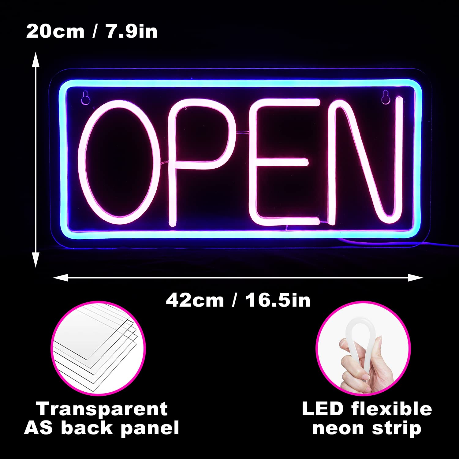 Amazon.co.jp: OPENネオンサイン LED オープンネオン看板 調光可能