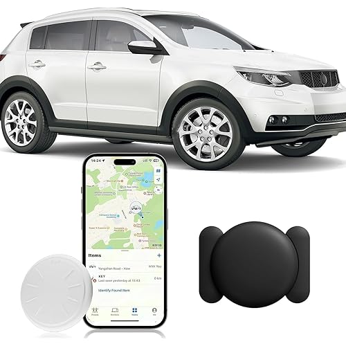 Tracker Device for Vehicles,Real Time GPS Car Tracker Work with Apple Find My(iOS Only),No Monthly Fee Anti-Theft Car Locator,Hidden Car GPS Tracker with Magnetic Case (Black,1PCS)
