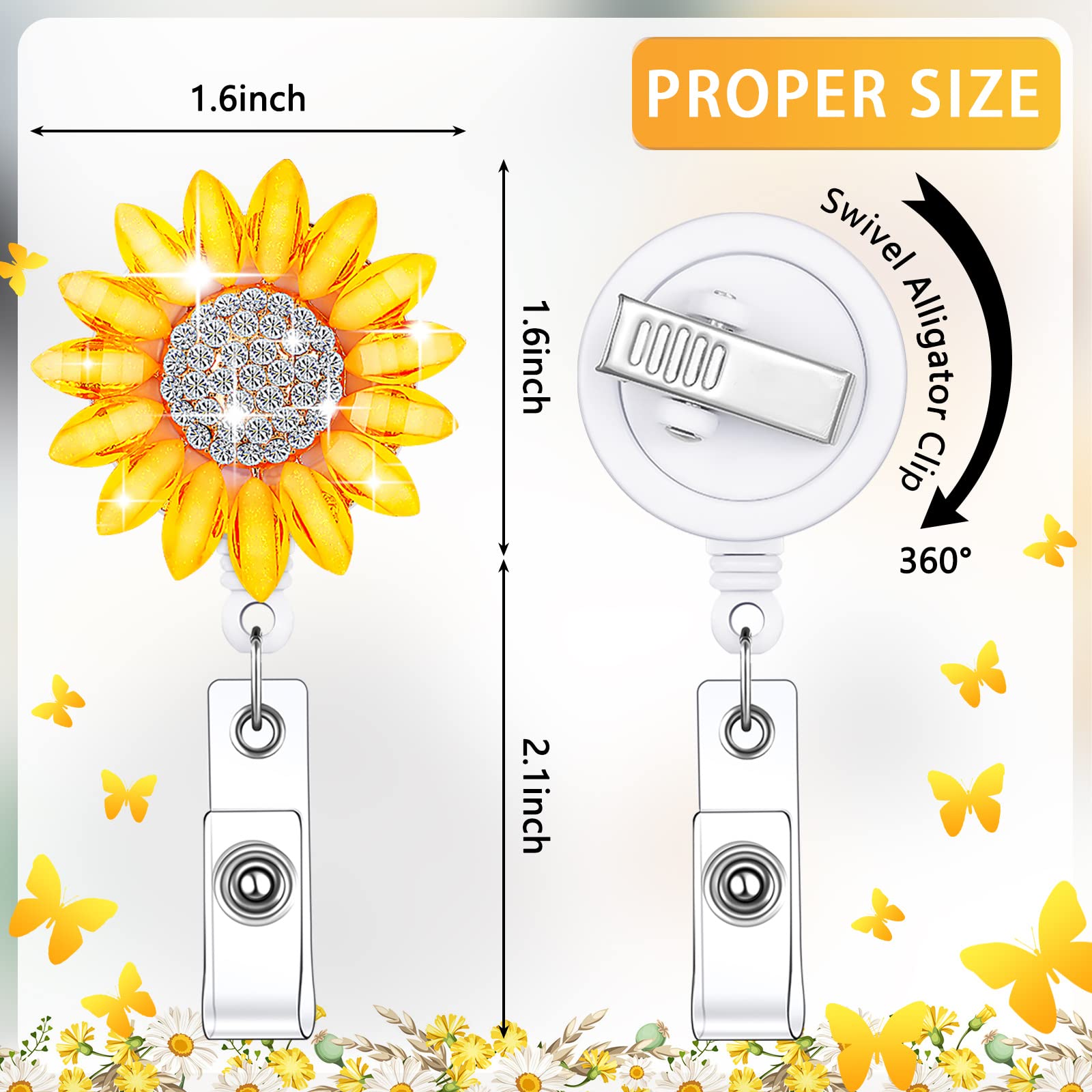 Butterfly Badge Clips 12 Pcs Butterfly Nurse Badge Reels | DIY Diamond Art  Retractable Badge Holders With Alligator Clips Yeti Cooler Bag, image size:1600x1600