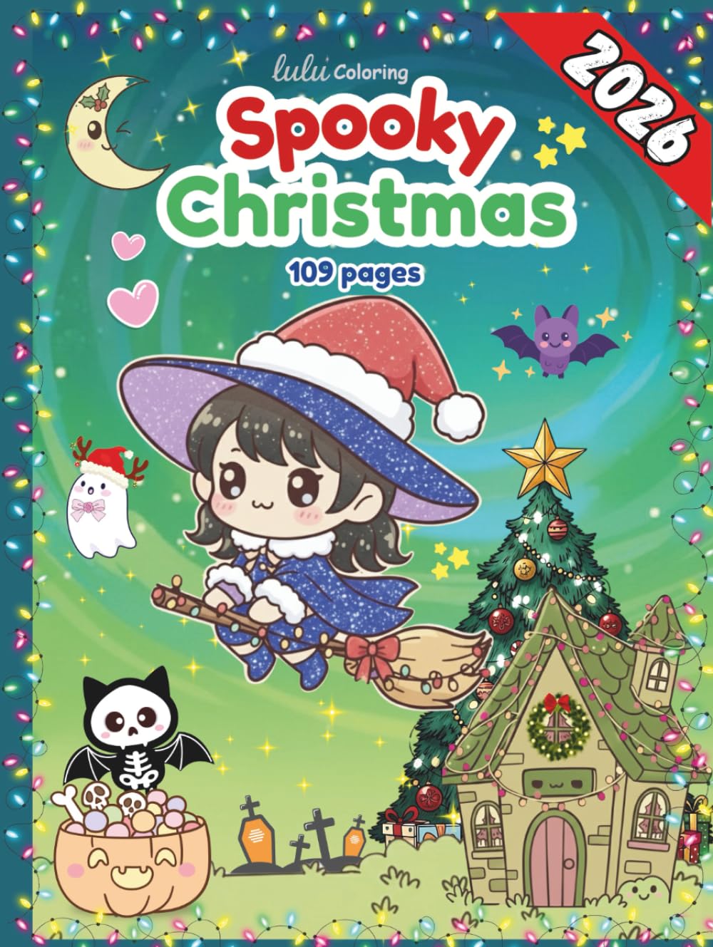Spooky Christmas: Cute and cozy coloring book for adults | Fun spooky christmas illustrations with adorable characters and cozy holiday scenes for relaxation