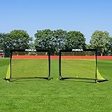 FORZA Square Pop-Up Soccer Goal [3 Sizes] | Portable Goal Posts for Kids Shooting Practice - Pop-Up in Minutes | Single or Pair of Goals (Pair, 4ft x 3ft)