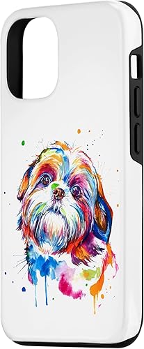 Miniatura 2 de Funda divertida para iPhone 1212 Pro colorida Shih Tzu Dog Love-r Dad Mom, Boy Girl