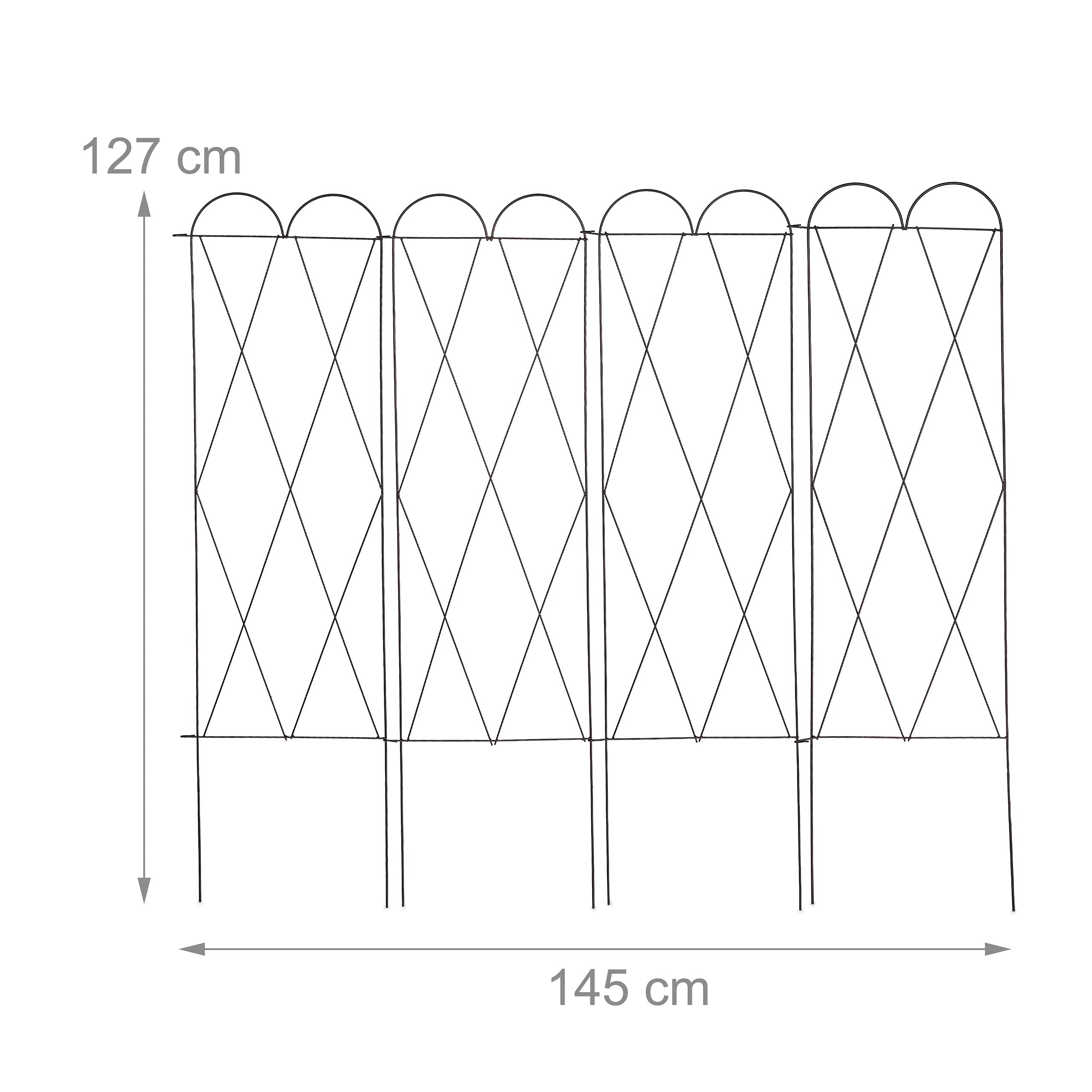 Relaxdays Grigliato per Rampicanti, 3 Set da 4 Pannelli, 127 cm di Altezza, Traliccio per Giardinaggio, Rosso Marrone