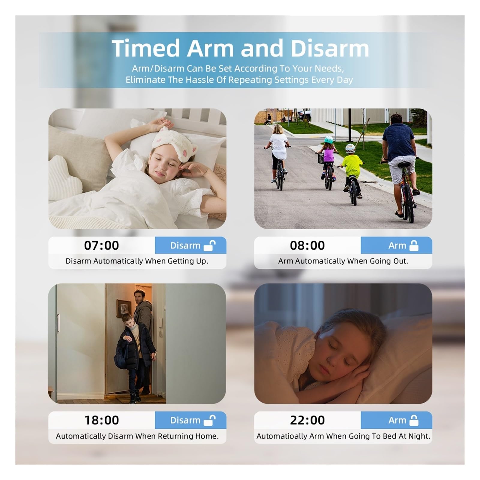 Sistema di Allarme di Sicurezza Domestica, Smart Alarm Sistemi di Allarme Antifurto gsm da 4,3 Pollici for Il Controllo 'App Supporto Domestico con Visualizzazione A Temperatura(Set 10)