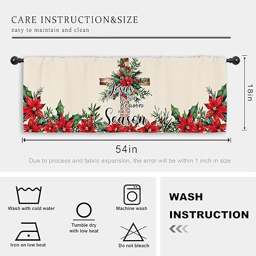 Miniatura 9 de Miyotaa Cenefa de cortina de cocina bohemia negra y blanca de 54 pulgadas de ancho x 18 pulgadas de alto, con bolsillo para barra, geométrico,