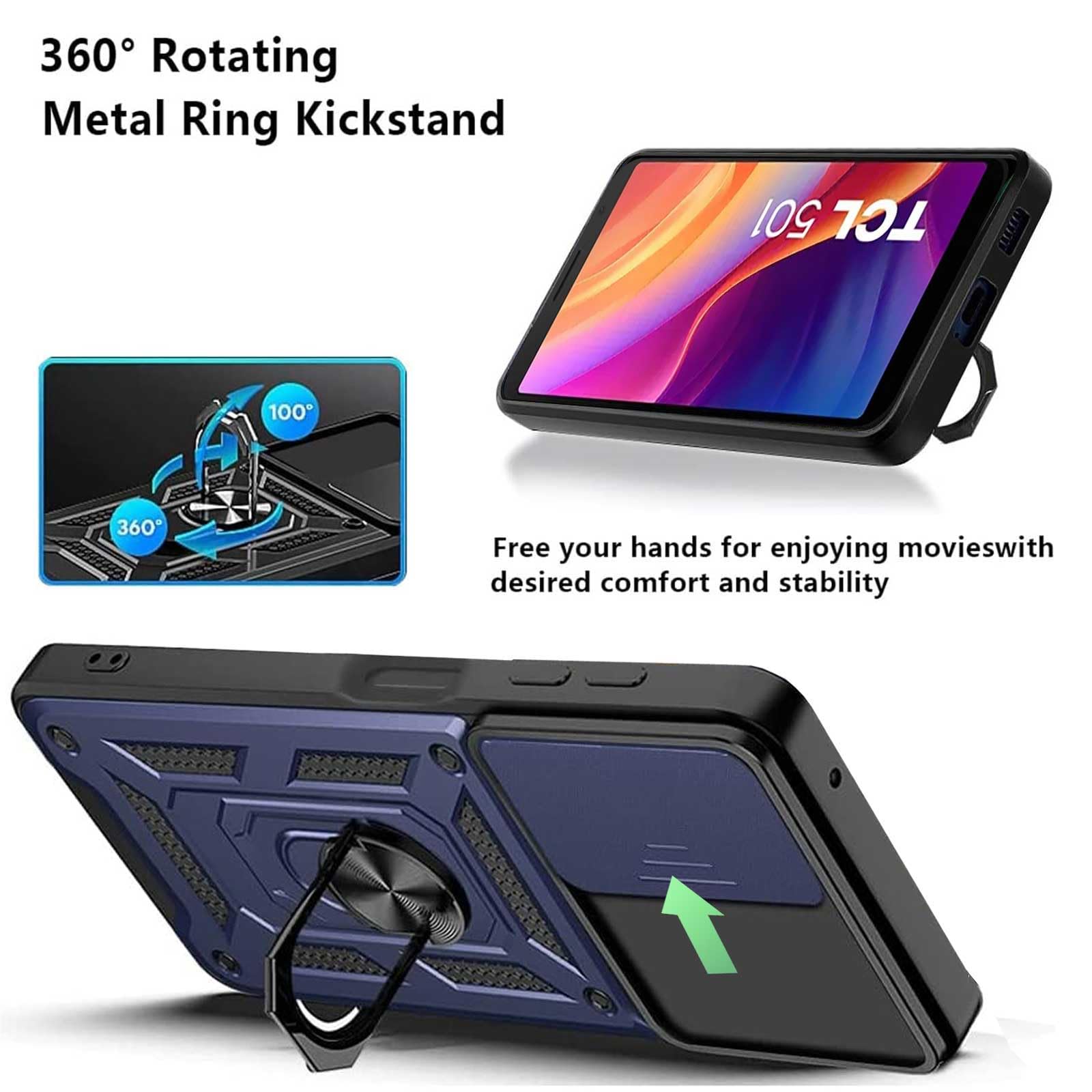 Coque pour TCL 501 4G avec 2 Protecteur D'écran en Verre Trempé, Housse de Protection Souple Silicone TPU Bumper Antichoc avec pour TCL 501 4G - Transparente