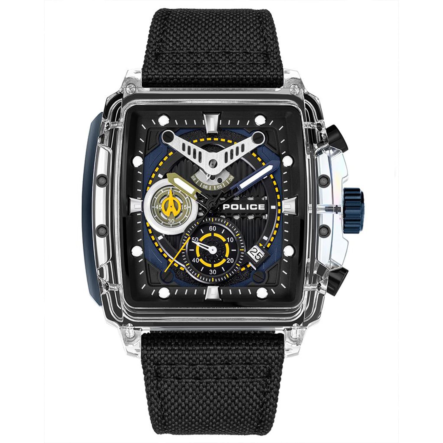 police Clout Chorono Analog Black Square Dial Multi Silicon Watch for Men - PLPEWGC00770X1W-picture-32