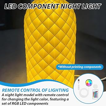 3D Printer RGB LED Lamp Kit 001 Remote Contorl Compatible with Bambu lab A1/A1mini/P1S/P1P/X1C Makerworld Maker's Supply DIY hardware kit Dimmable 5V USB Powered Lighting 3000K Warm Light