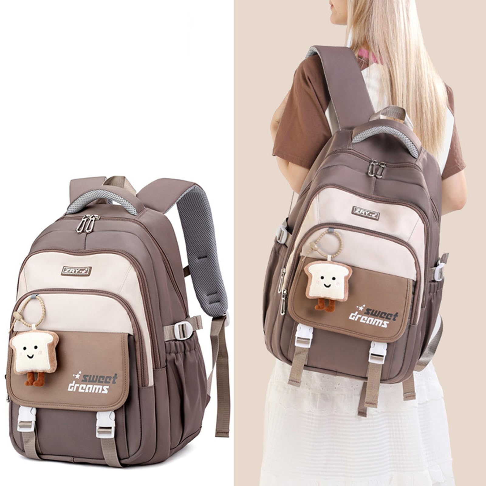 Zaino semplice e adorabile per borse da viaggio da donna e da uomo Zaino casual per libri scolastici, borsa da viaggio, borsa per regali