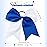2 Packs Jumbo Cheerleading Bow 8 Inch Large Cheer Hair Bows with Ponytail Holder for Teen Girls Softball Outfit Uniform(Blue and White)