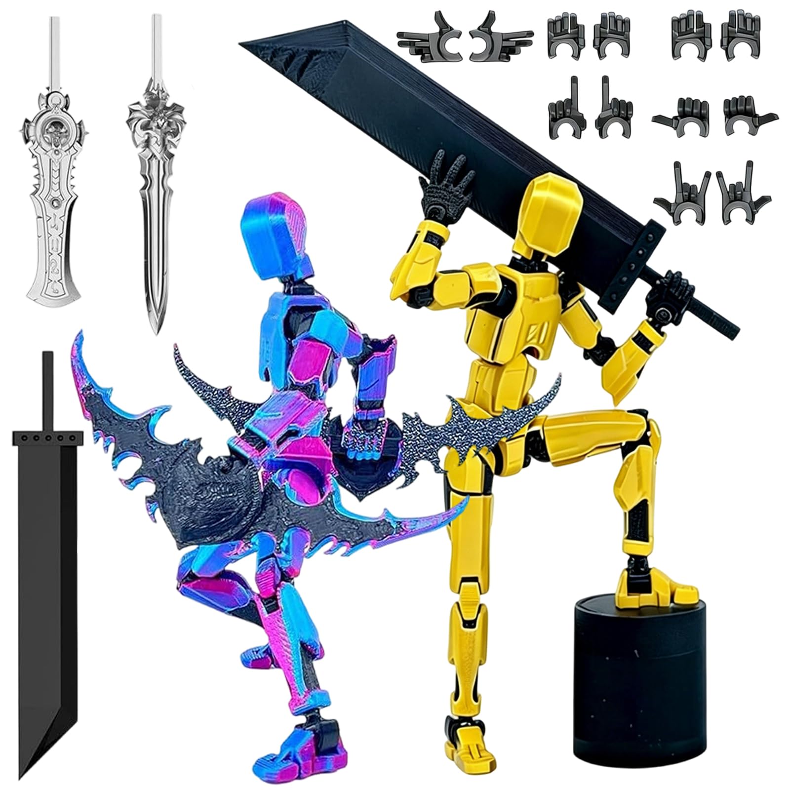 EDLMKM 2 Pack Assembly Completed T13 Action Figure, T13 Action Figure Set, Kids' Play Action Figures, 3D Printed Multi-Jointed, Kids' Play Action Figures Collectors Desktop Decorations
