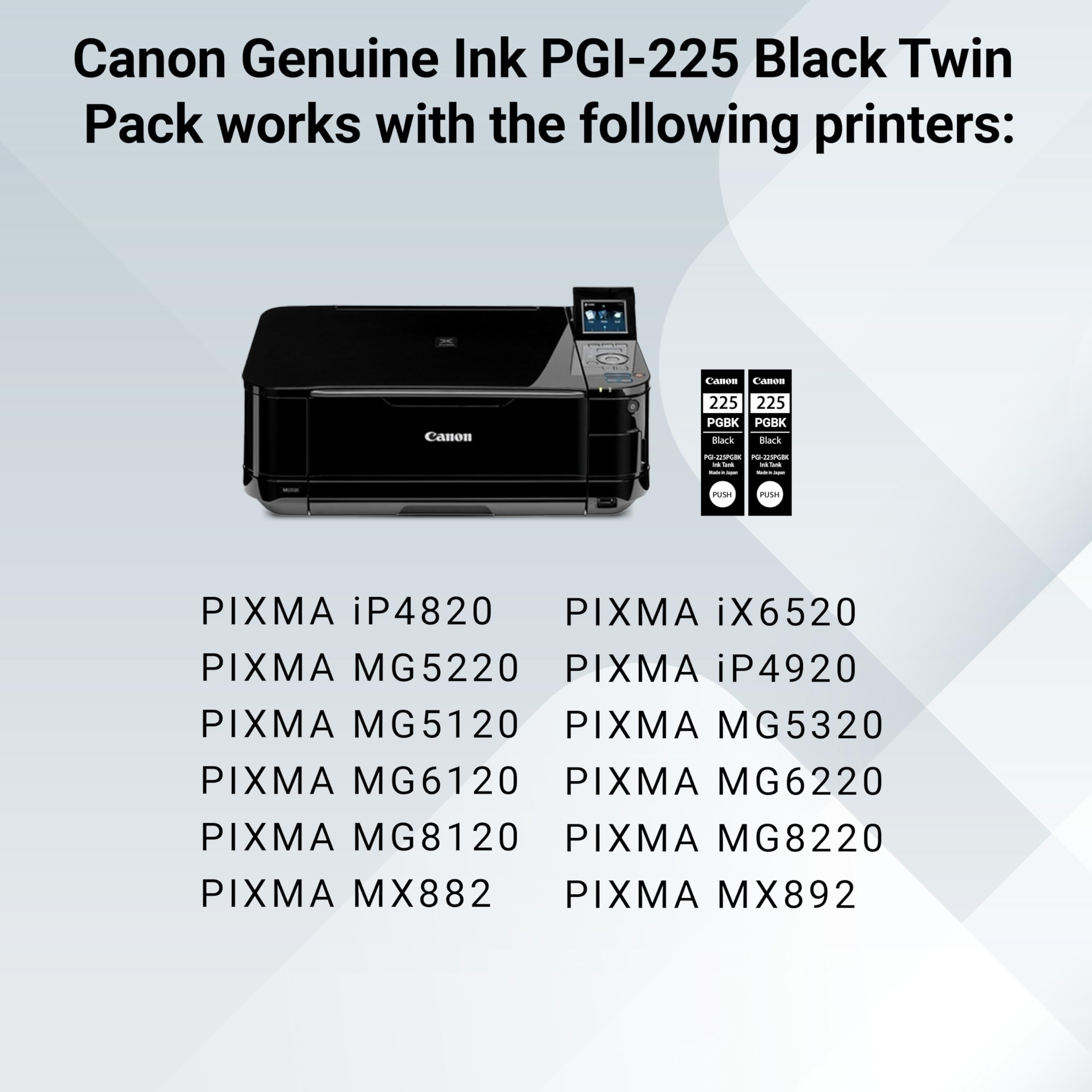 Amazon.com: Canon PGI-225 Genuine Black Twin Pack, Compatible with