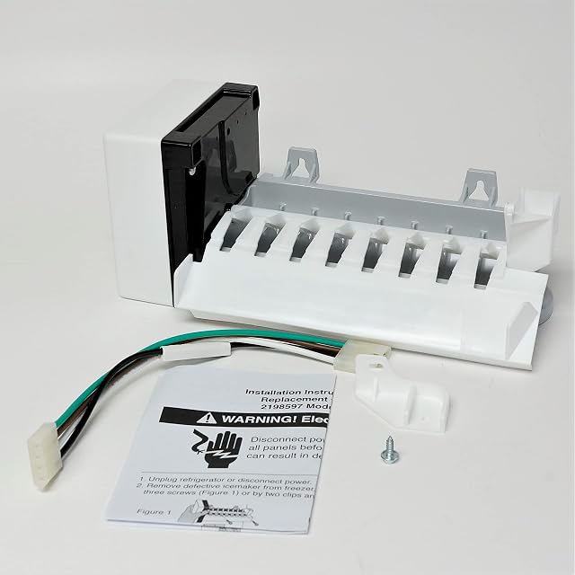 New Refrigerator Ice Maker for Whirlpool Kenmore Kitchenaid 2198597 2198598, 626663, AP3182733, PS869316, W10190960 and W10122502