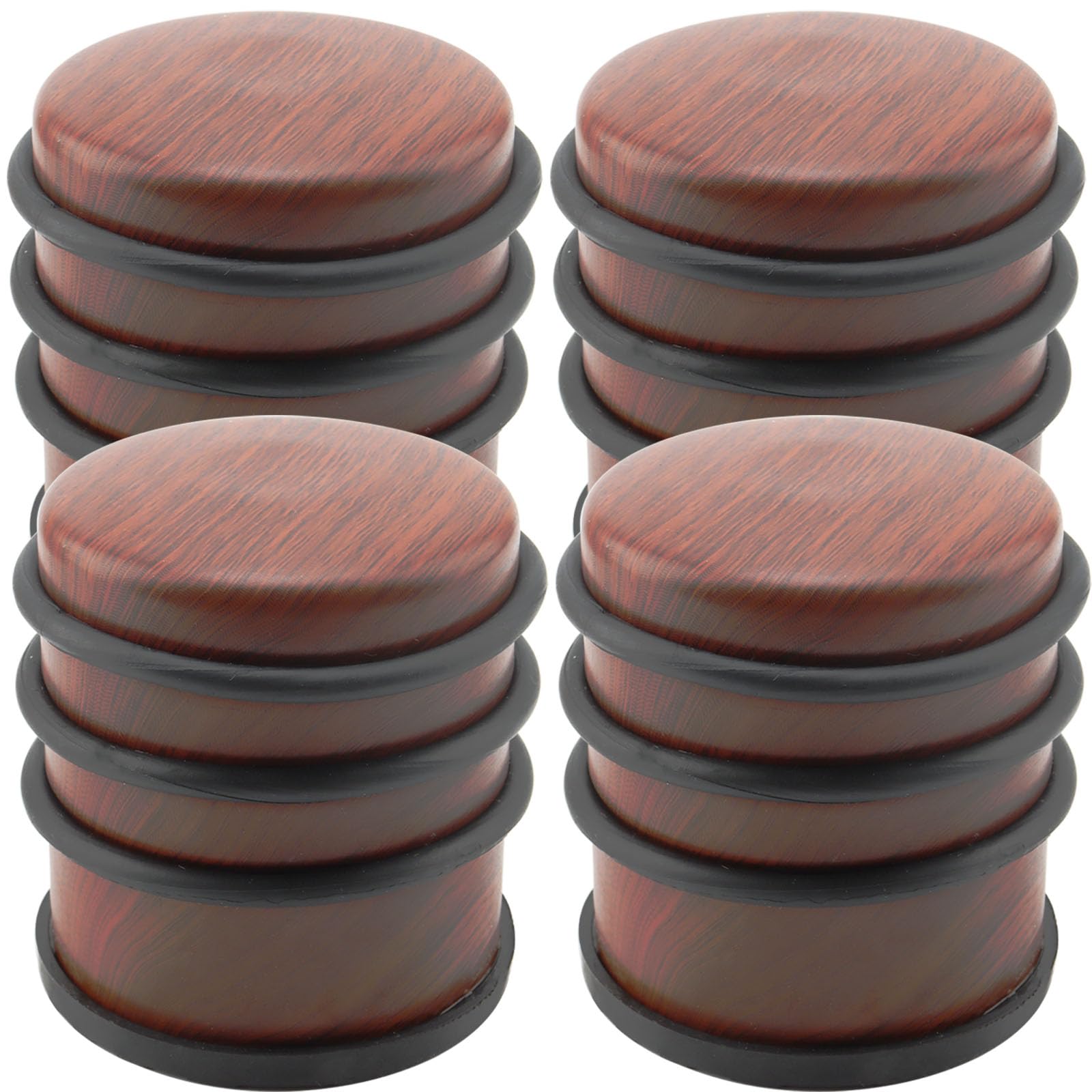 KINJOEK 4 topes de puerta resistentes de 2.75 x 3.1 pulgadas, sin taladro, tope de puerta de acero inoxidable, rodeado de bandas protectoras de goma, cuña de puerta antideslizante para oficina, hogar,