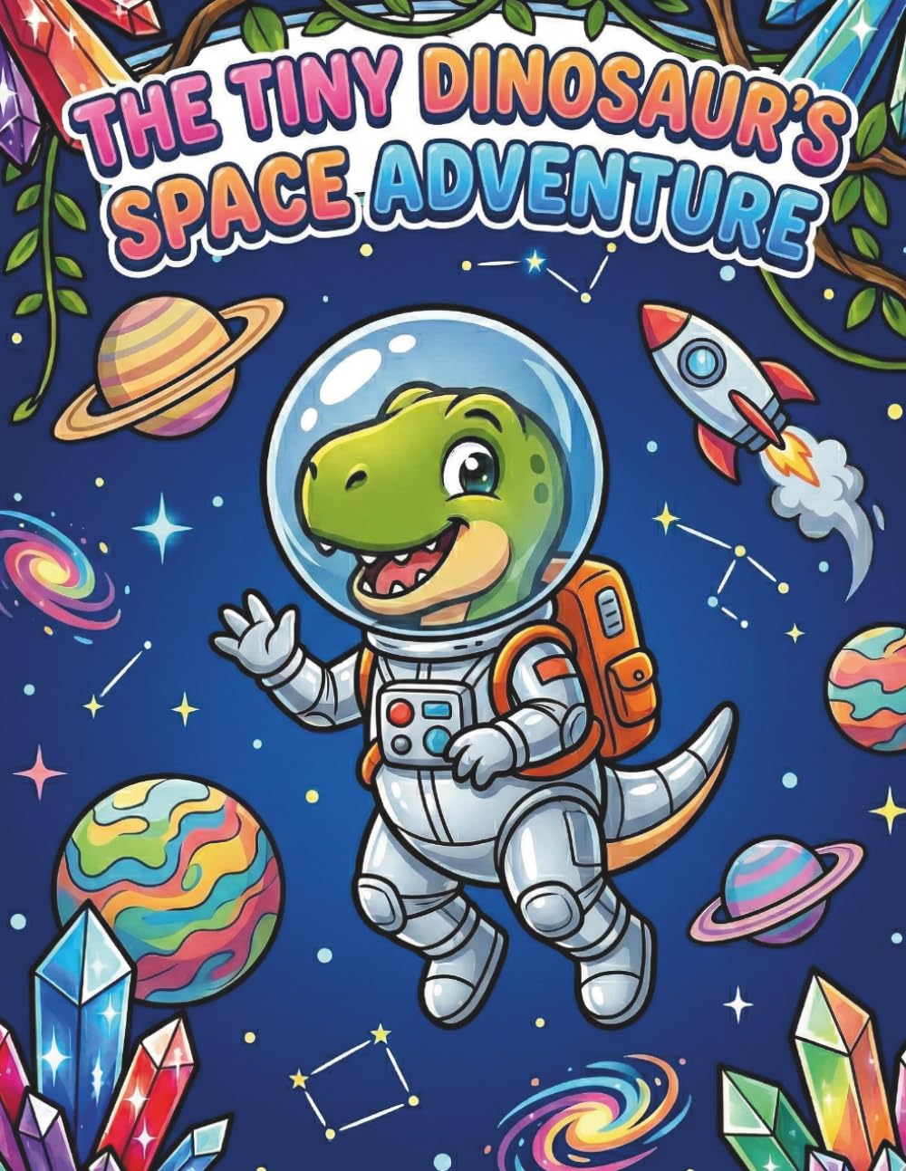 THE TINY DINOSAUR'S SPACE ADVENTURE: Cute Dinosaur Space Coloring Book for Kids Ages 4-8