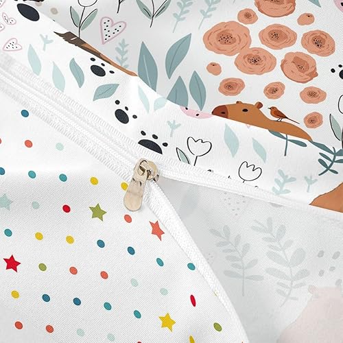 Vista 175 de Erosebridal Funda de edredón de zorro kawaii, juego de ropa de cama de zorro de dibujos animados, funda de edredón con 2 fundas de almohada para Fox