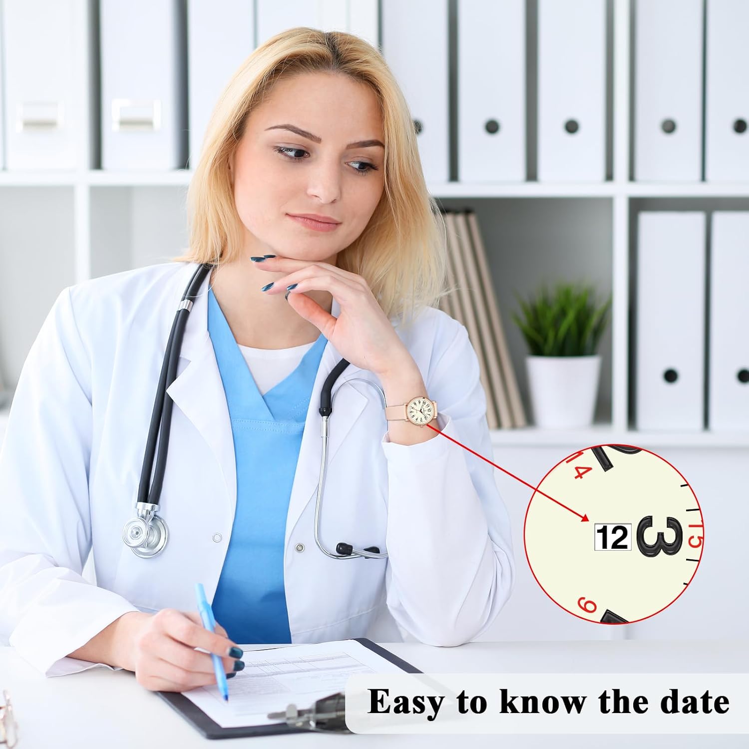 Nurse's Luminous Watch | Metal case, Silicone Strap | Strong Luminous dial Hands | Date Display | Medical Worker's Wristwatch | 30ATM Water-Resistant and Durable | 12-Style Available - Image 2