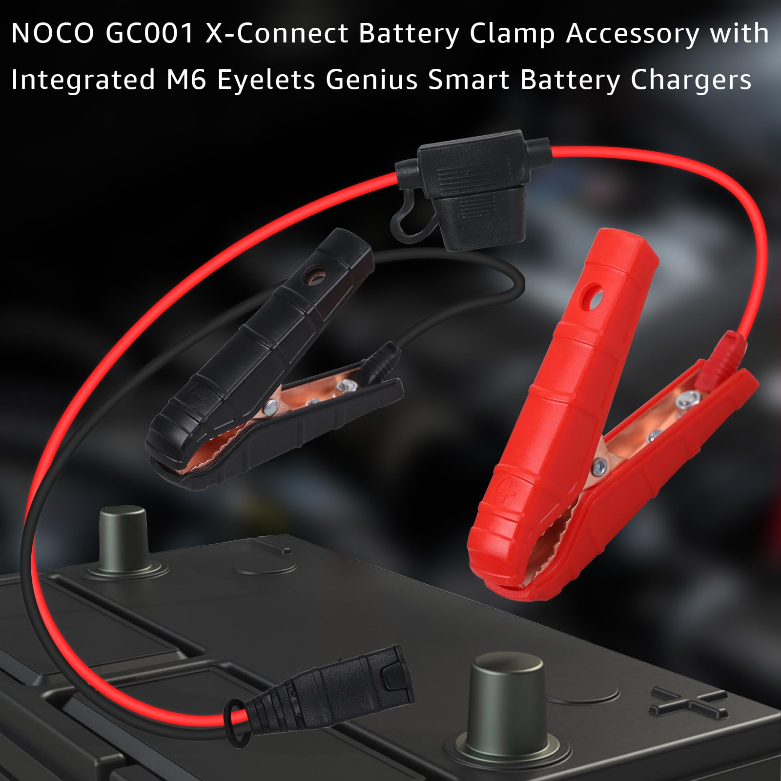 Compatible with NOCO GC001 X-Connect XL Battery Clip Accessory 16AWG, with Integrated M6 Hole, Suitable for Genius Smart Battery trickle Charger Extension Cable