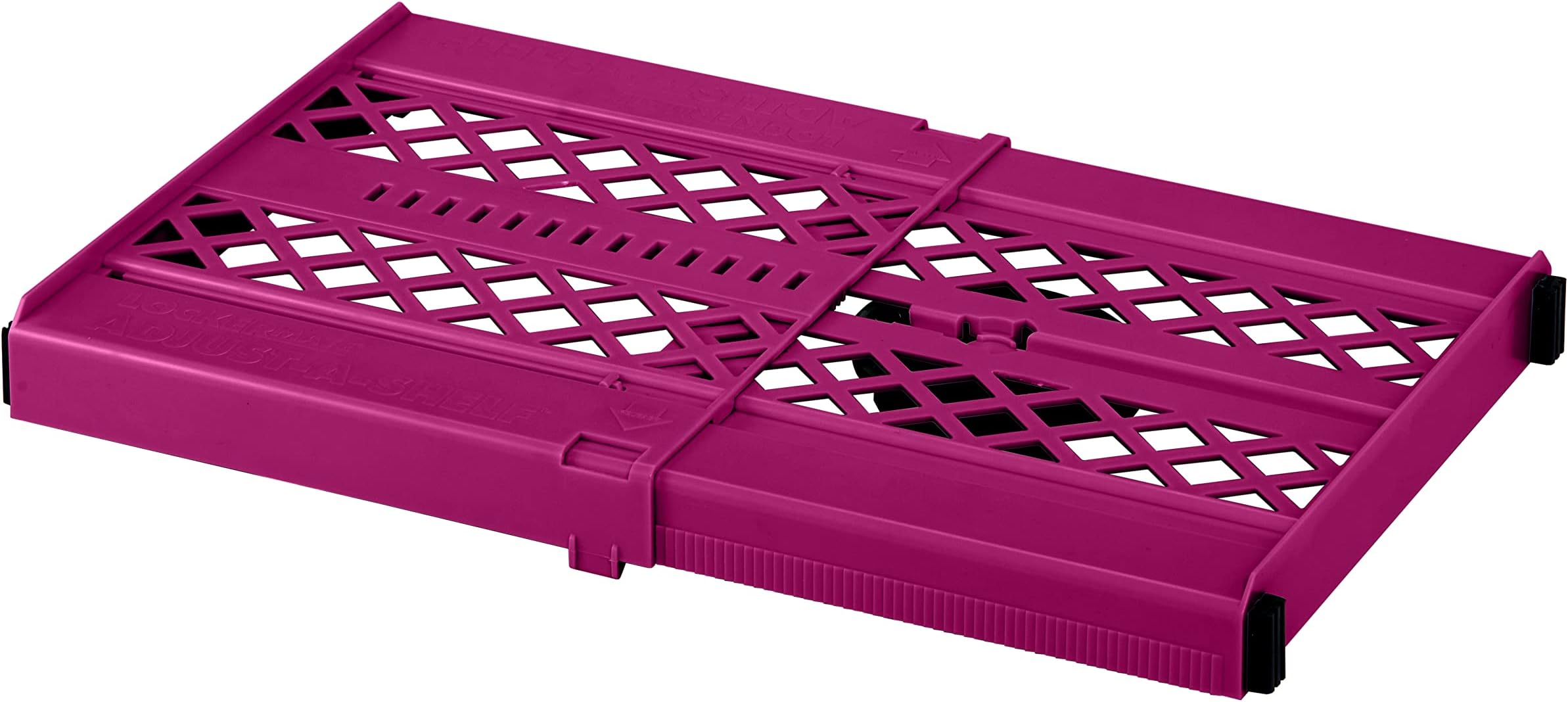 LockerMate Adjust-A-Shelf Locker Shelf for School Organization, Adjustable 12-15", Holds Up to 10 lbs, Pink