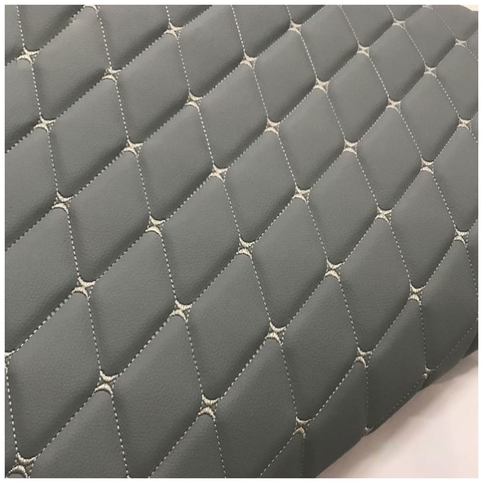 Faux Leather Quilted Faux Leather Diamond Fluted Car Seating Vehicle Upholstery Fabric, Stitch Faux Leather Leatherette Upholstery Fabric for DIY Crafts Sewing Car cushion, 1.55×1m ( Color : Gray 1 )