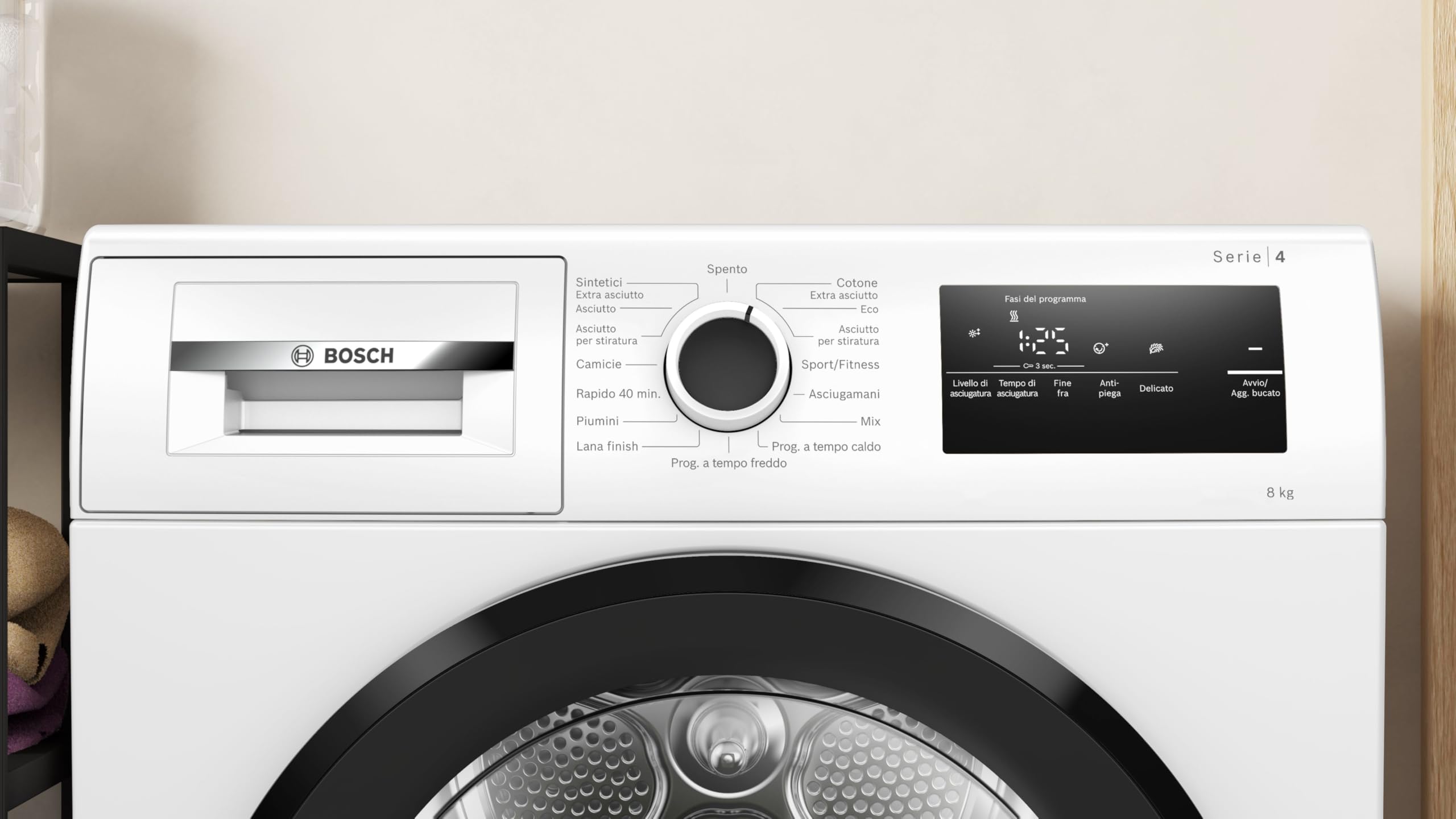 Bosch WTH85298II Sèche-linge avec pompe à chaleur, capacité 8 kg, EasyClean : filtre à peluches, AutoDry : système de séchage automatique, programme rapide