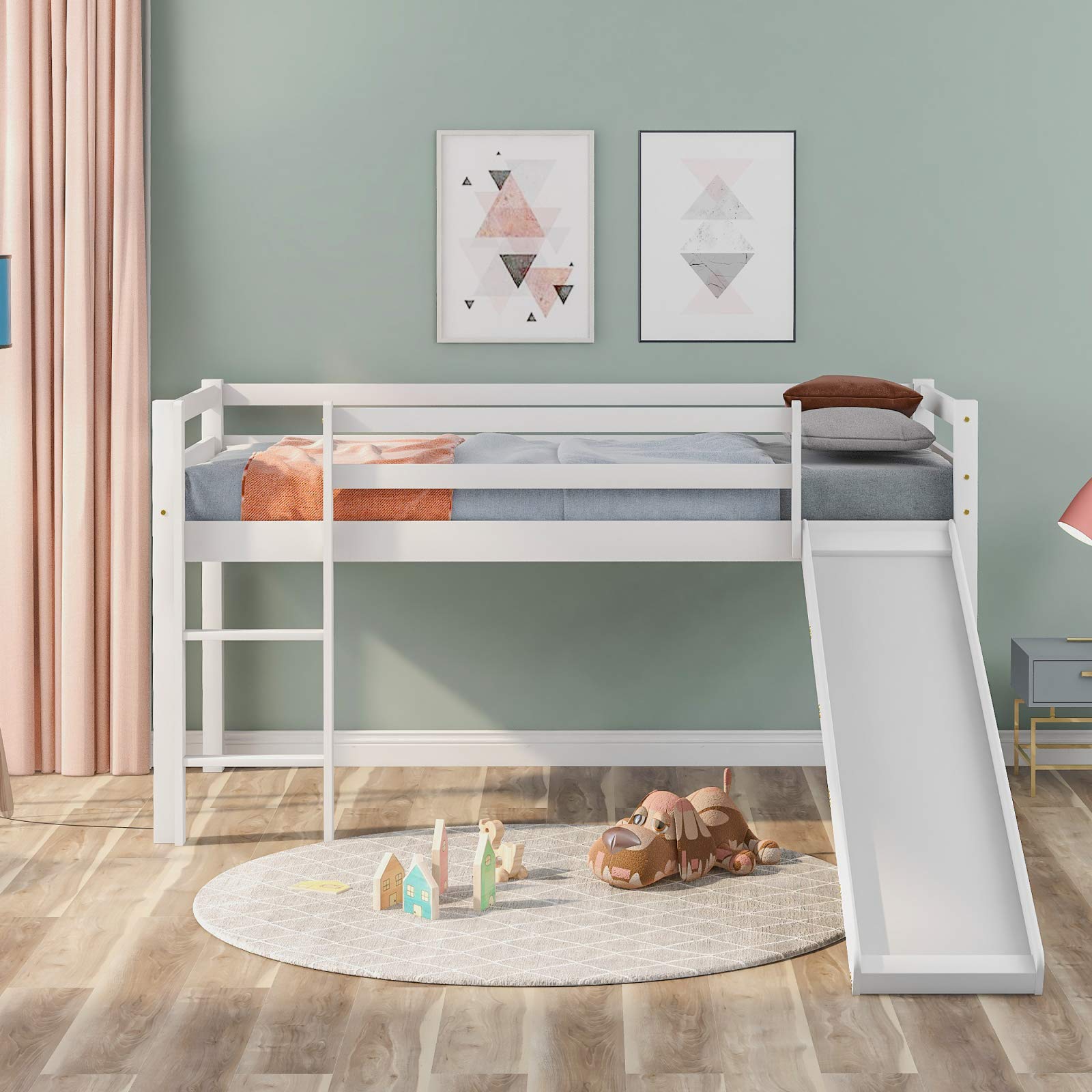 Buy Bed with Slide Childrens Cabin Bed Frame with Slide and Ladder