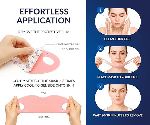 Miniatura 8 de Stylia V Line - Máscara de colágeno de elevación  Levanta, reafirma y contornea la mandíbula  Correa reductora de doble barbilla con ácido