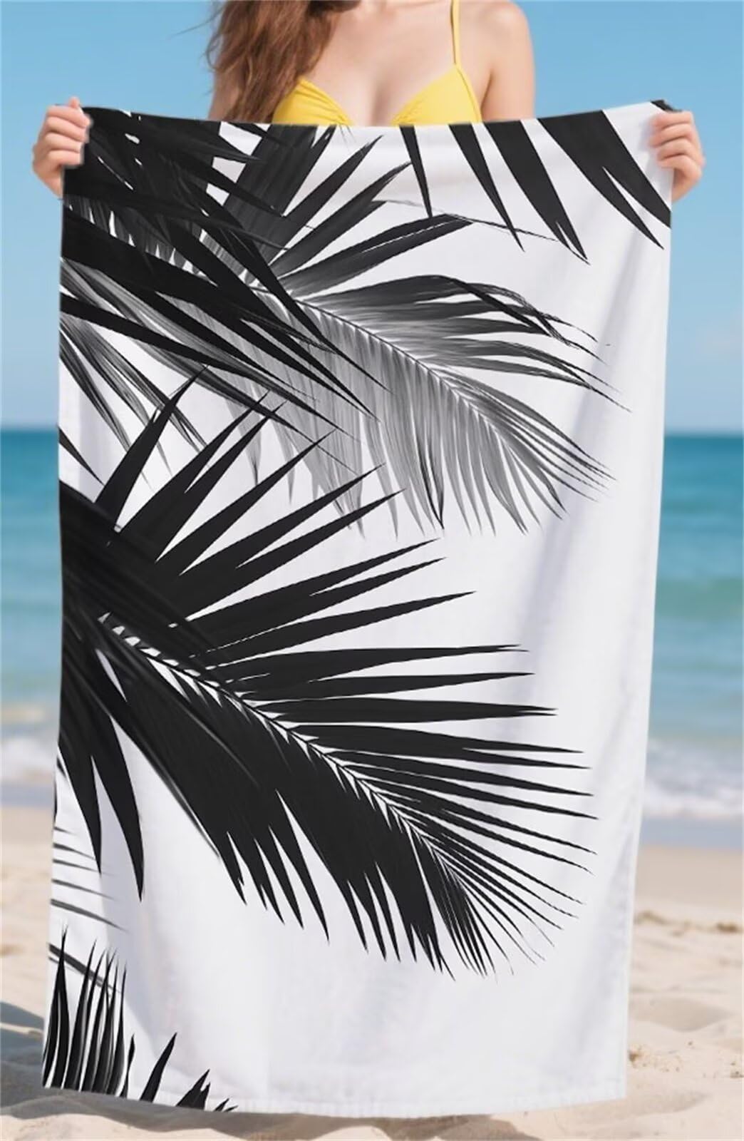Ręcznik kąpielowy z mikrofibry biały ręcznik plażowy liść ręcznik plażowy dla dzieci ręcznik plażowy 100 x 180 cm ręcznik kąpielowy plaża lekki chłonny ręcznik plażowy szybkoschnący ręcznik podróżny