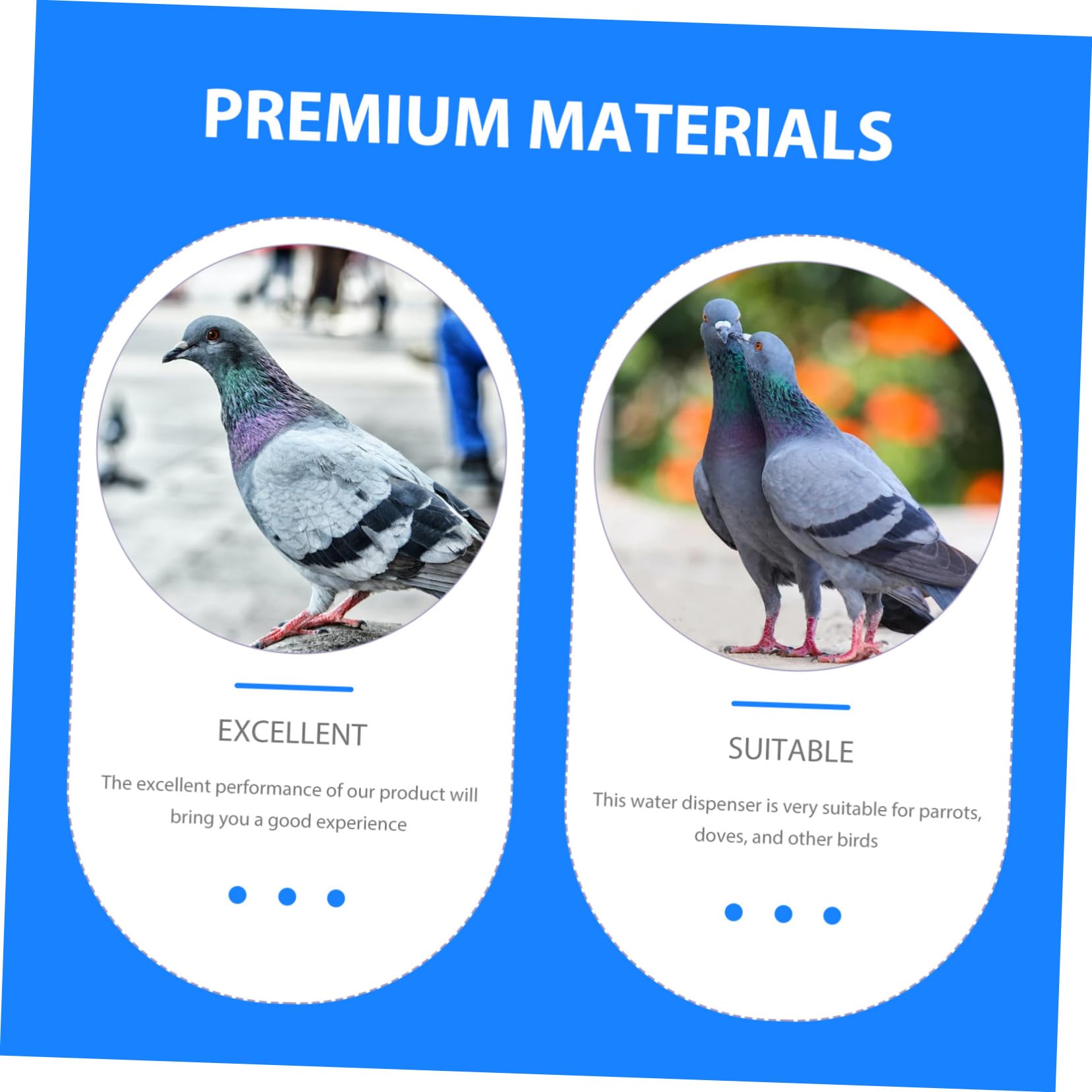 Bebedero de Agua para Aves Automático 4l Plástico Azul | Diseño Redondo, Pieza Desmontable, Uso Sencillo, para Aves y Pichones, Formato Exterior