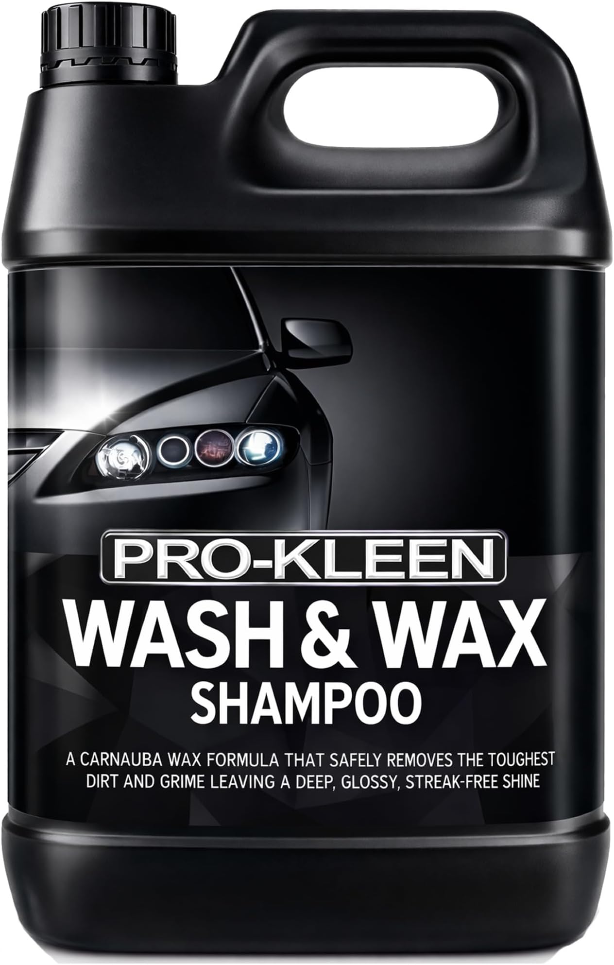 Pro-Kleen Wash & Wax Shampoo with Carnauba Wax 5L - pH Neutral Professional Car Wash Shampoo, Suitable for all Car Exteriors, Glossy Just Waxed Shine