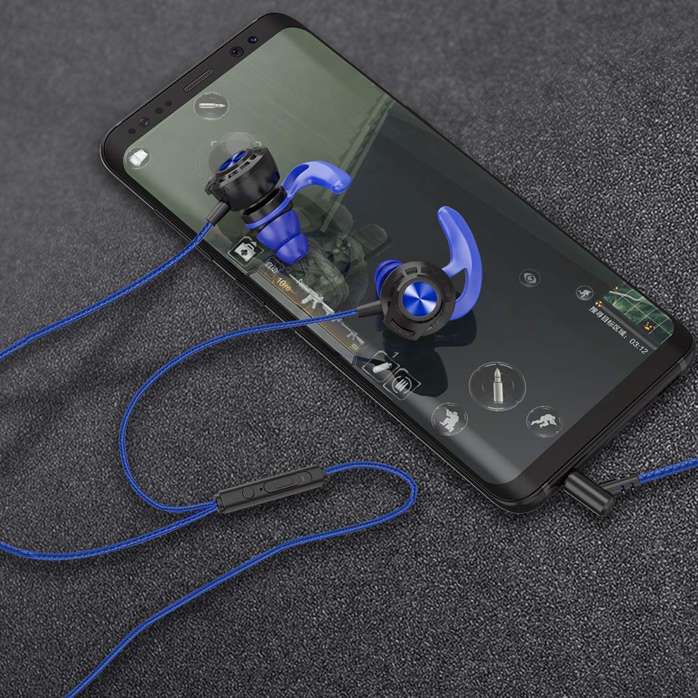 BENGOO G16 - Auricolari da gioco cablati con doppio microfono, con cancellazione del rumore, cuffie in-ear per computer, iPhone PlayStation 4 e 5, Super Nintendo, Sony PSP