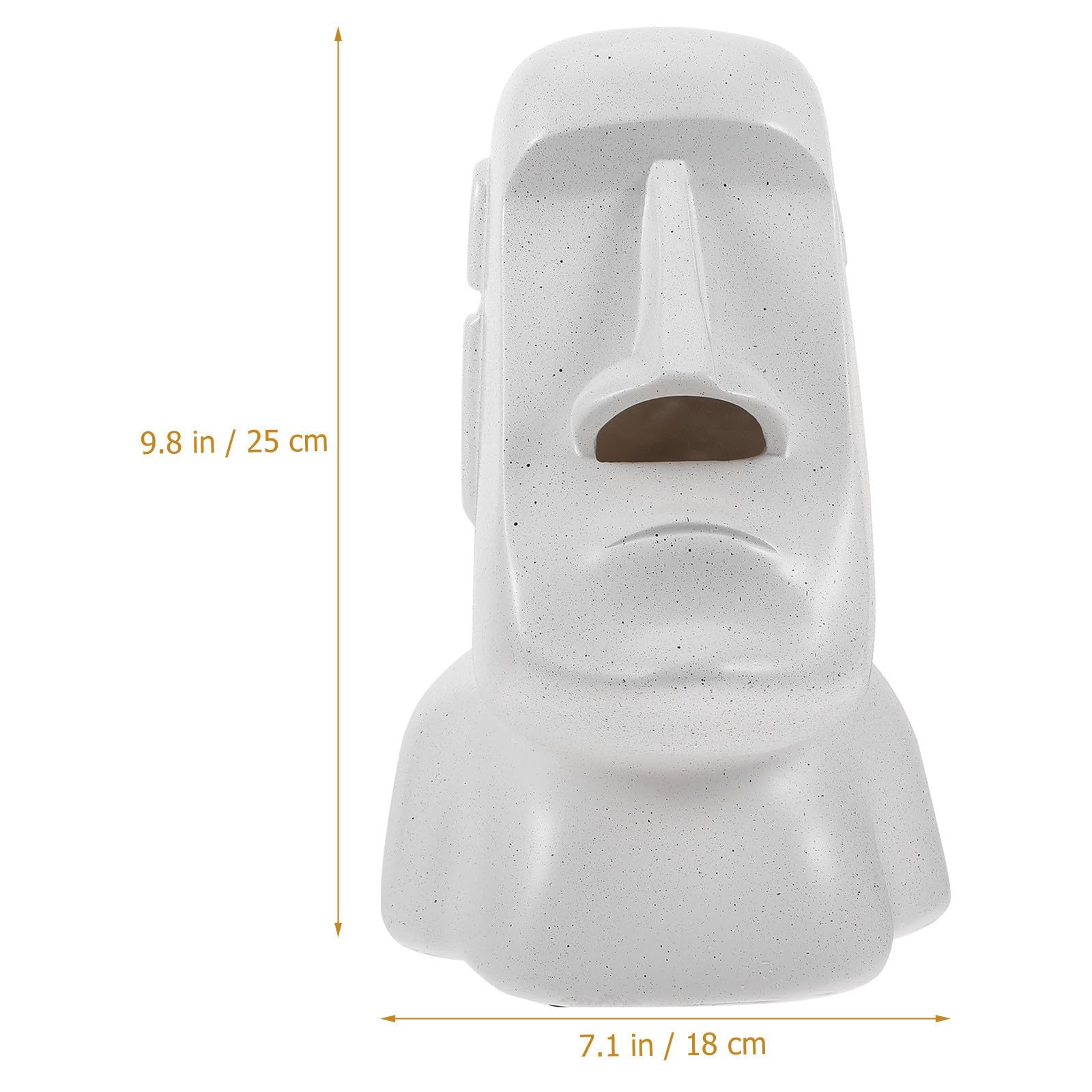 Porta Fazzoletti Moai in Resina Bianca, Facile da Aprire e Pulire
