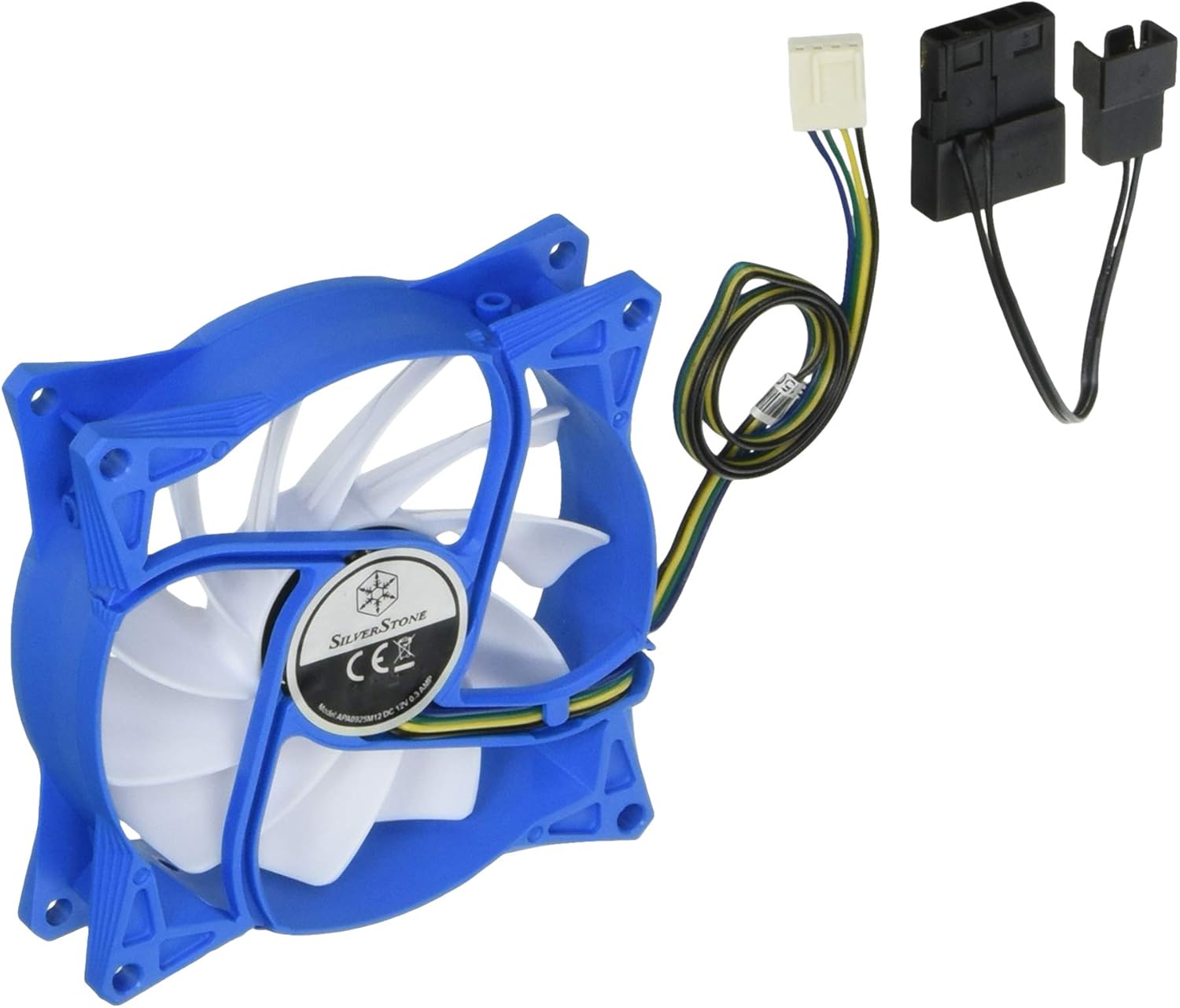 SilverStone SST-FW91 - FW Series Quiet Computer Case Cooling Fan 92mm PWM, white-blue