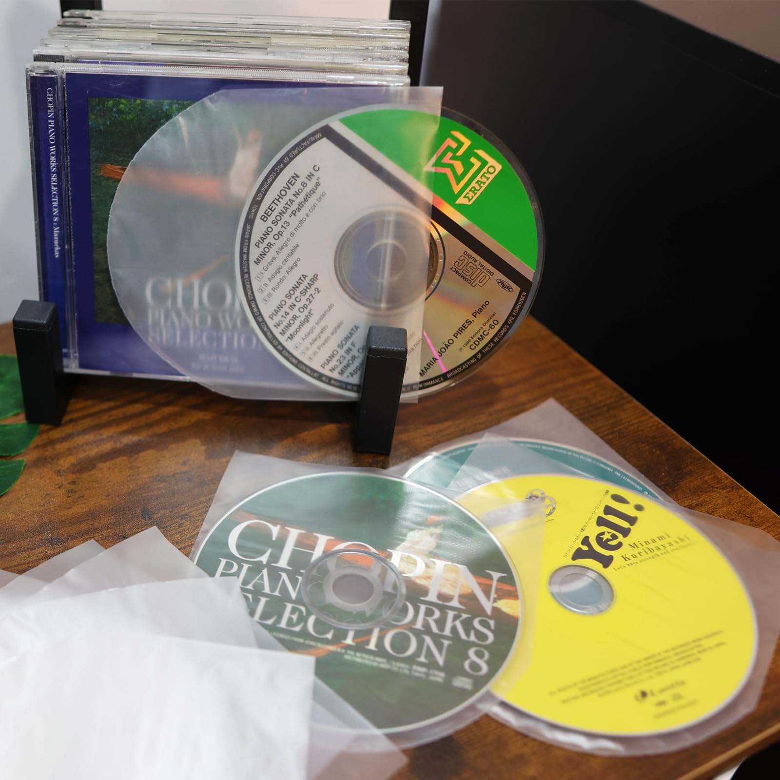 50 szt. Mini LP antystatyczne plastikowe okładki wewnętrzne CD do segregatorów do przechowywania płyt CD i DVD
