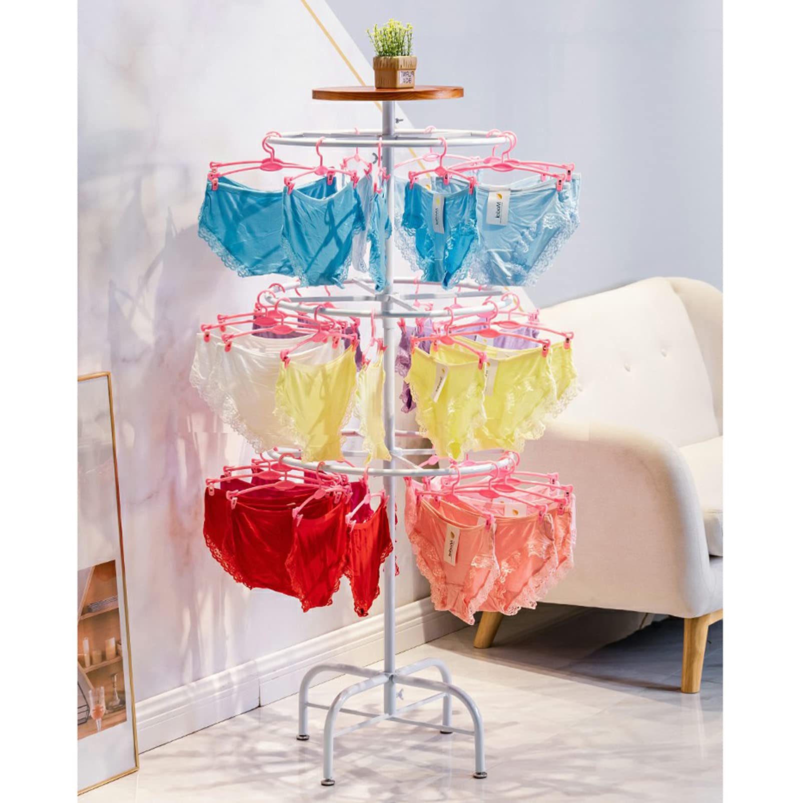360 Rotación De Ropa Racting Heavy Duty Metal Garment Stand con Ruedas Organizador Colgante Ajustable para Boutique Home Tienda Al por Menor Negro