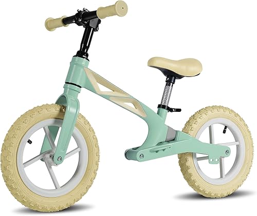 CCCDF Bicicleta de equilibrio para niños de 2 años, bicicleta de empuje de 12 pulgadas, bicicleta deportiva de entrenamiento temprano, asiento y